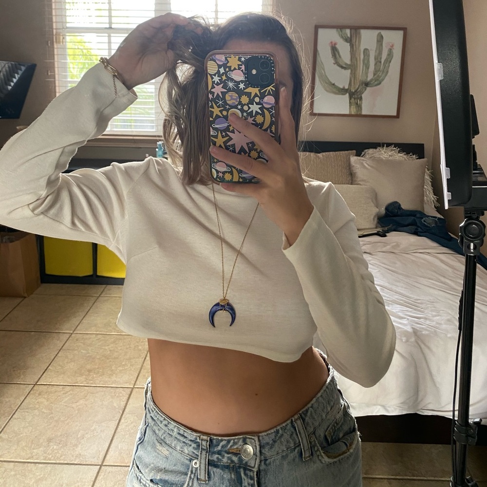 Basic white croptop size S